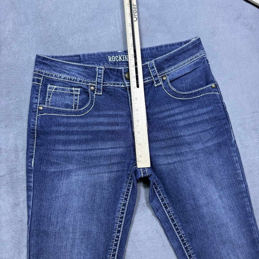 Rockin C Jeans Womens 29x33 Bootcut Lowrise Embroidered Pockets Thick Stitch USA - Picture 6 of 8